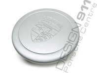 Wheel Cap "Fuchs" silver/metal imbossed crest (clamp fixing) For Porsche Car